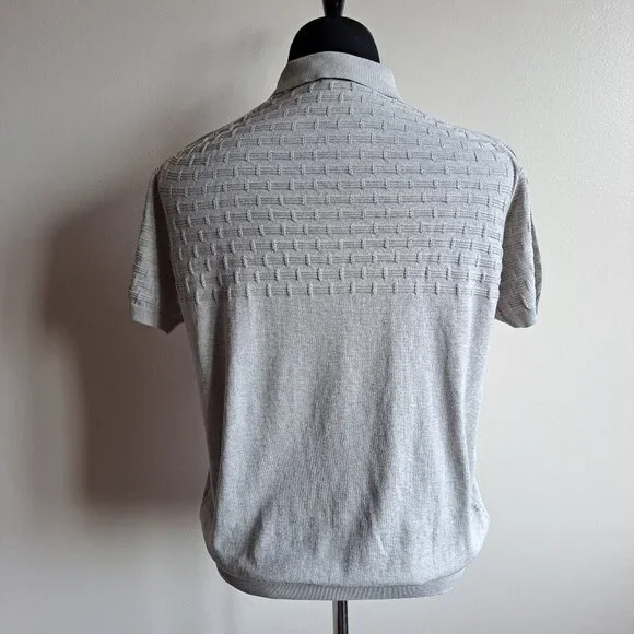 NEW Pal Zileri Men's Light Grey 100% Cotton Polo Shirt T-shirt Size 52 / L